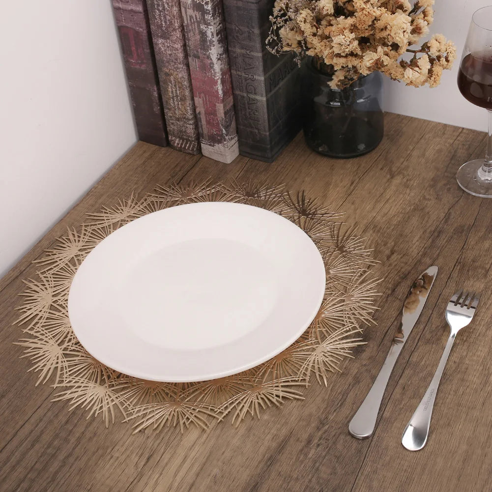 Set of 4 Round Placemats Place Mats Holiday Wipeable Vinyl Placemats Kitchen Dinner Christmas Thanksgiving Farmhouse Wedding