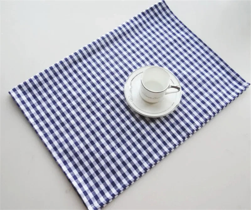 1Pc 30x40cm Classical Plaid Cotton Dinner Table Cloth Napkins Kitchen Placemat Home Party Decoration