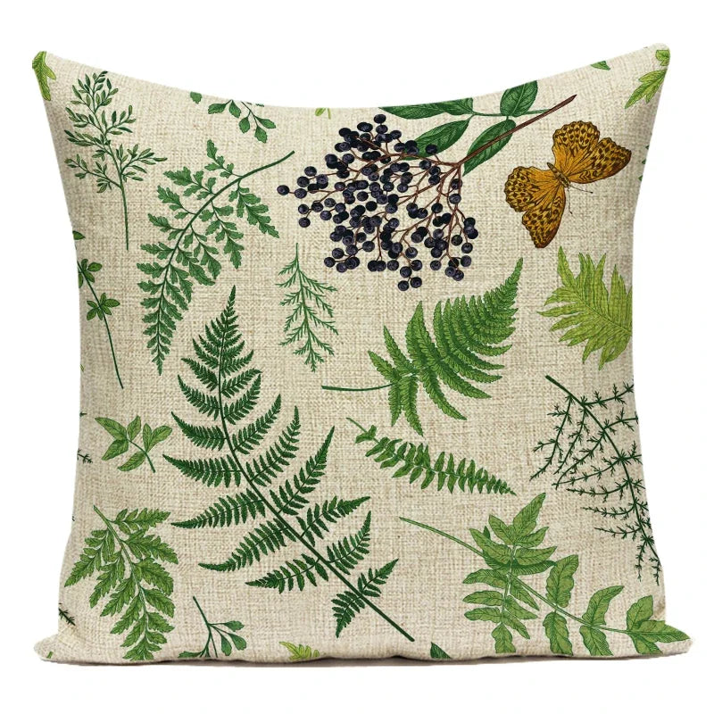 Decorative Throw Pillows Farmhouse Home Decor Tropical Green Plant Leaf Pillow Cover Cushion Cover for Living Room Almofadas