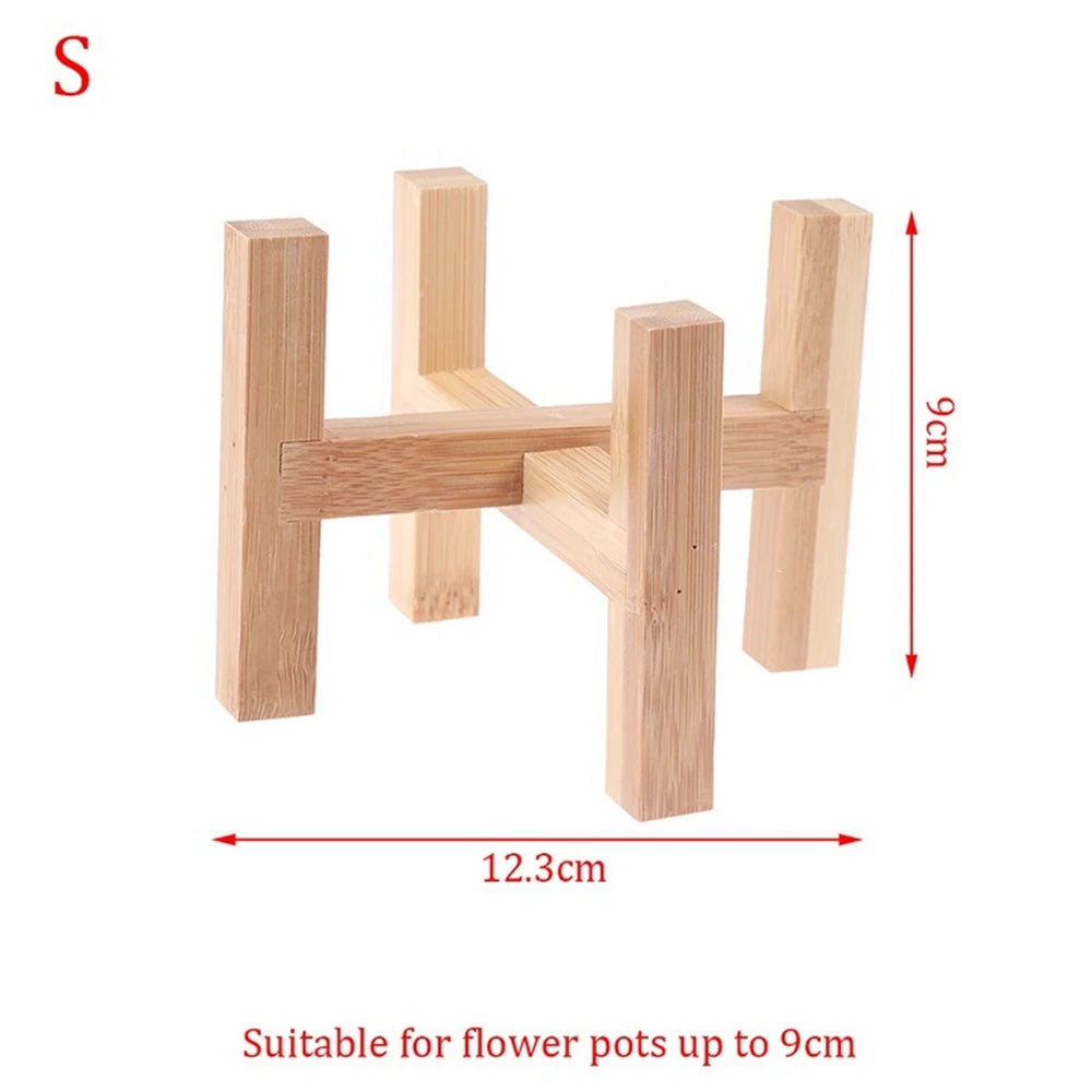 Strong Durable Planter Garden Display Bonsai Holder Plant Stand Shelf Flower Pot Trays Wood Rack