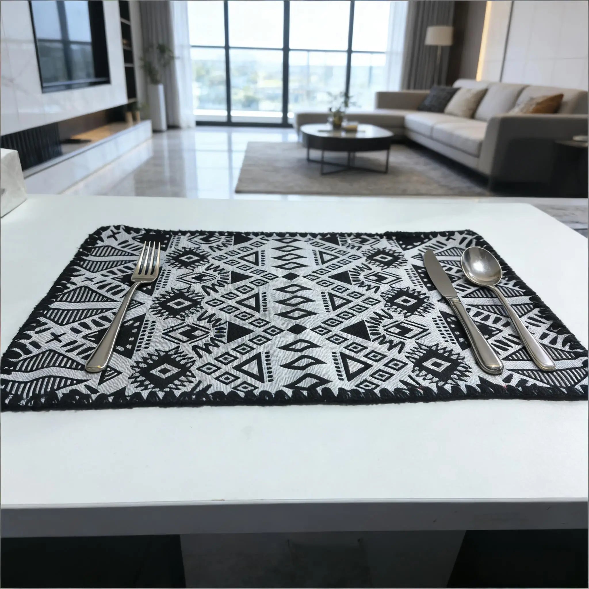 Cotton Linen Placemats Woven Cloth 30x45cm for Dining Table Kitchen Tabletop Place Mats