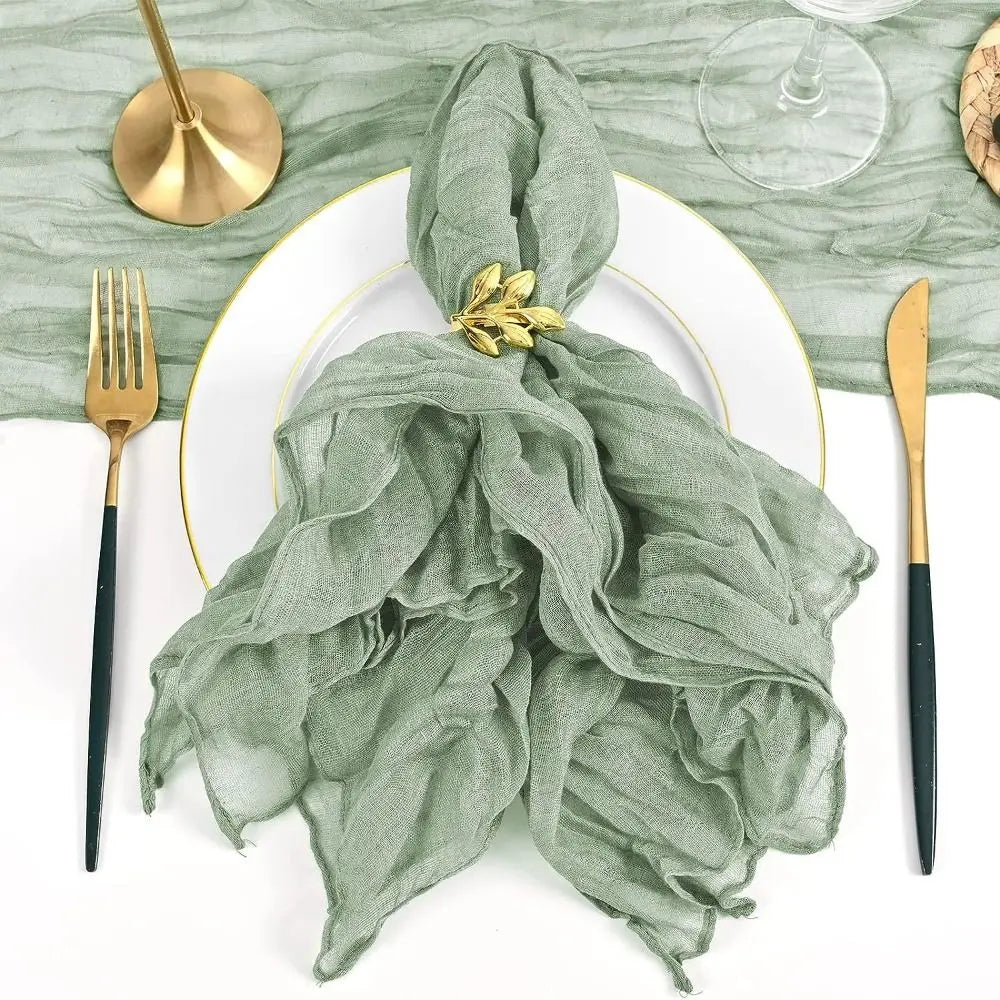 Party Supply Table Decoration Gauze Napkin Reusable Soft Cotton Napkin Thin Vintage Placemats Wedding