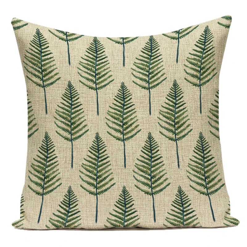Decorative Throw Pillows Farmhouse Home Decor Tropical Green Plant Leaf Pillow Cover Cushion Cover for Living Room Almofadas