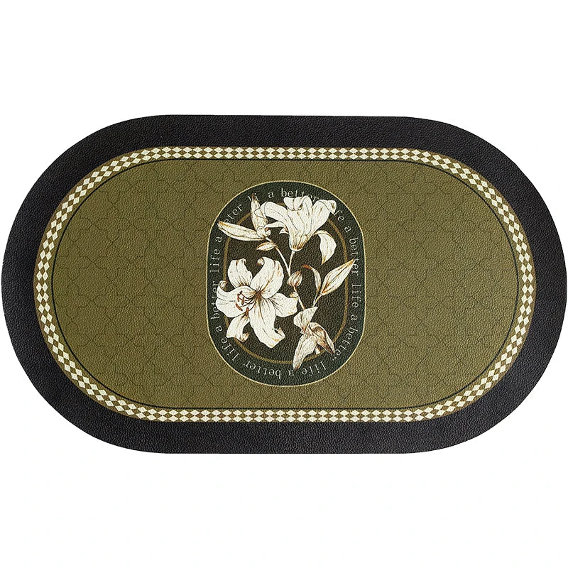 French Leather Placemats for Dining Table,Non-Slip Place Mats,Home Kitchen,Waterproof,Heat Resistant,Insulation Protector,Green
