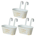 Over Fence Planters Metal Hanging Flower Pots Railing Fence Planters with Detachable Hooks for Garden Fence Home Balcony Terrace
