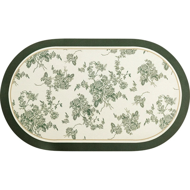 French Leather Placemats for Dining Table,Non-Slip Place Mats,Home Kitchen,Waterproof,Heat Resistant,Insulation Protector,Green