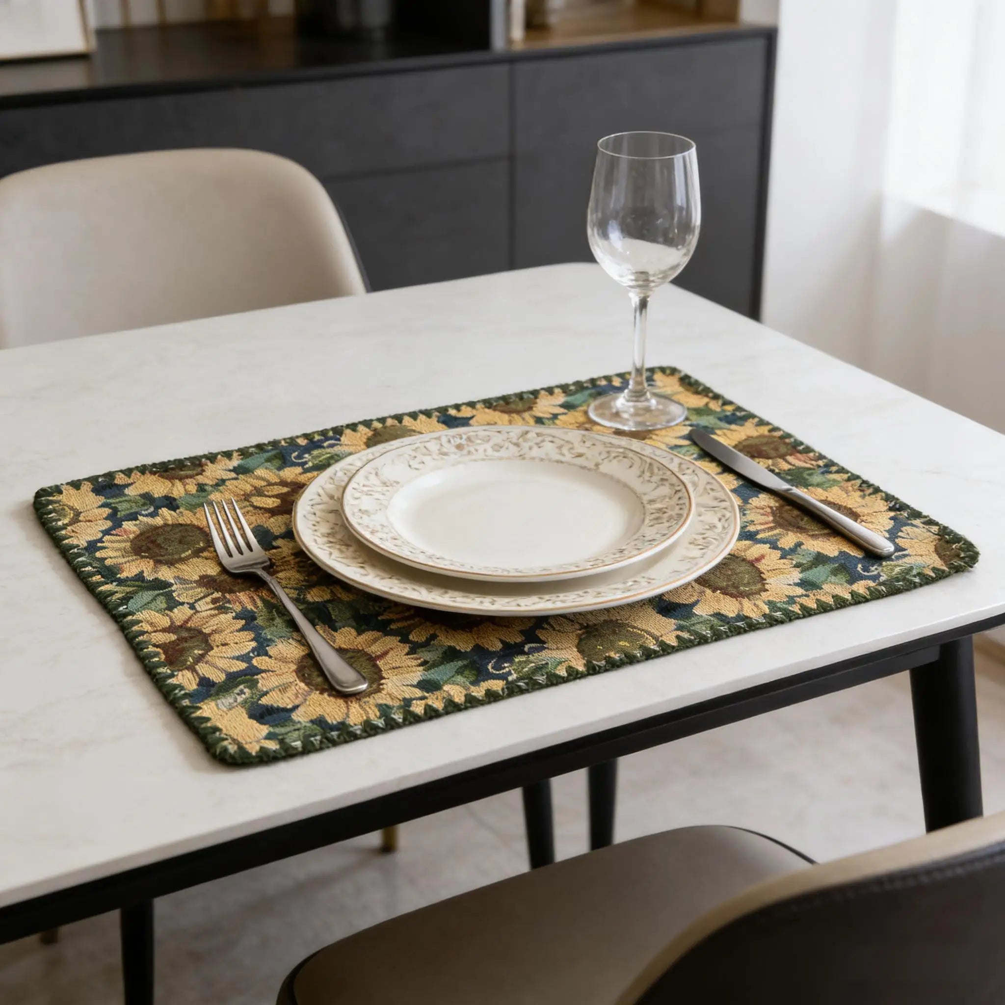 Cotton Linen Placemats Woven Cloth 30x45cm for Dining Table Kitchen Tabletop Place Mats