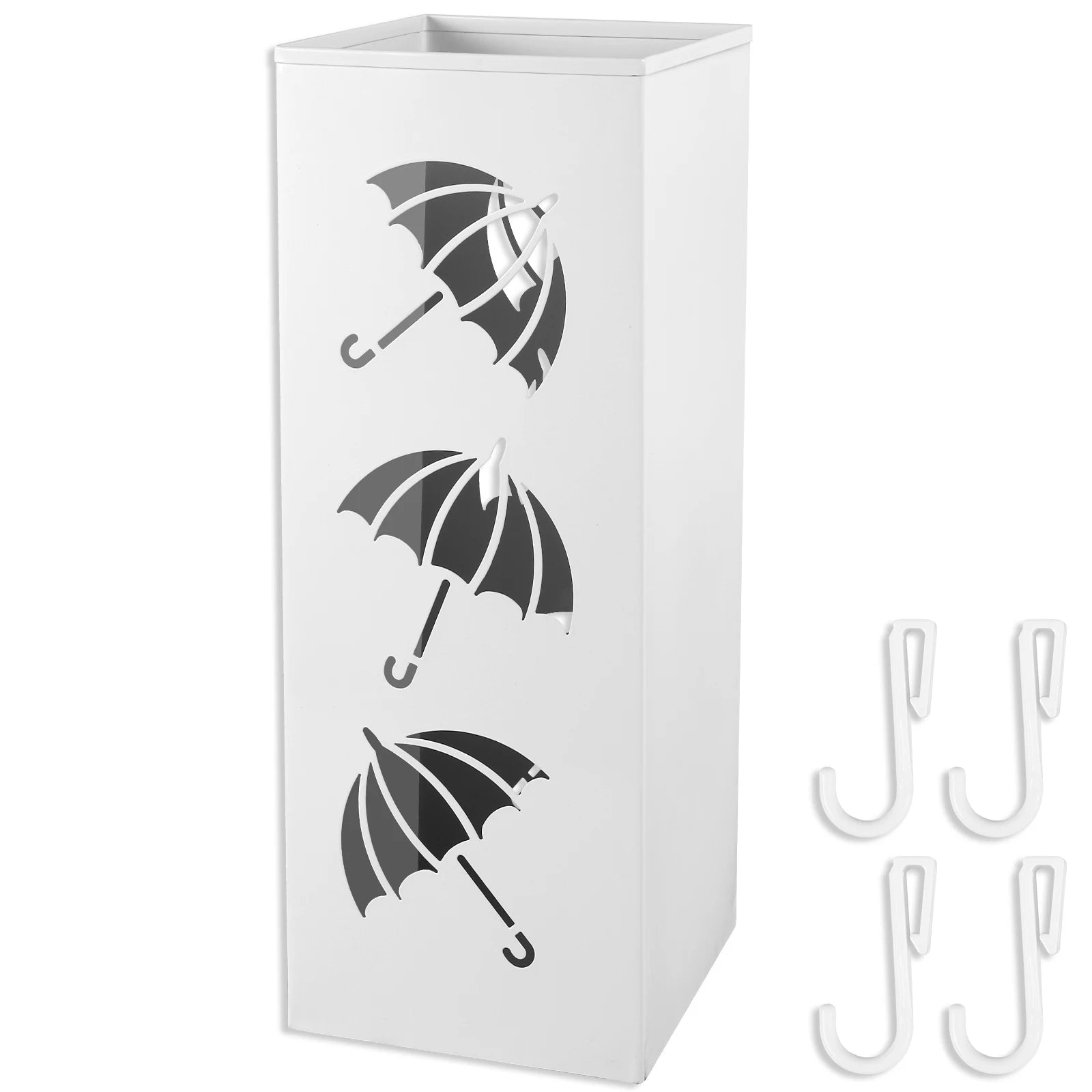 New Umbrella Holder Metal Hollow Out Stand Storage Bucket Freestanding Round Bin Waterproof Walking Sticks Rack