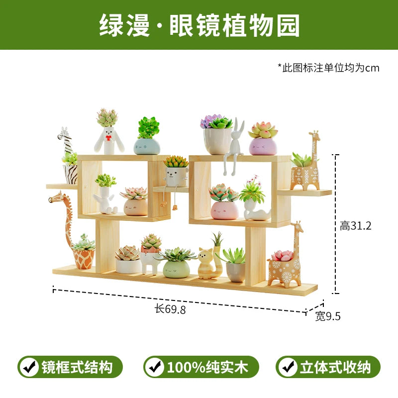 Multi-Layer Wooden Plant Stand Flower Window Sill Rack for Living Room Balcony Office Home Garden Display Storage Organizer