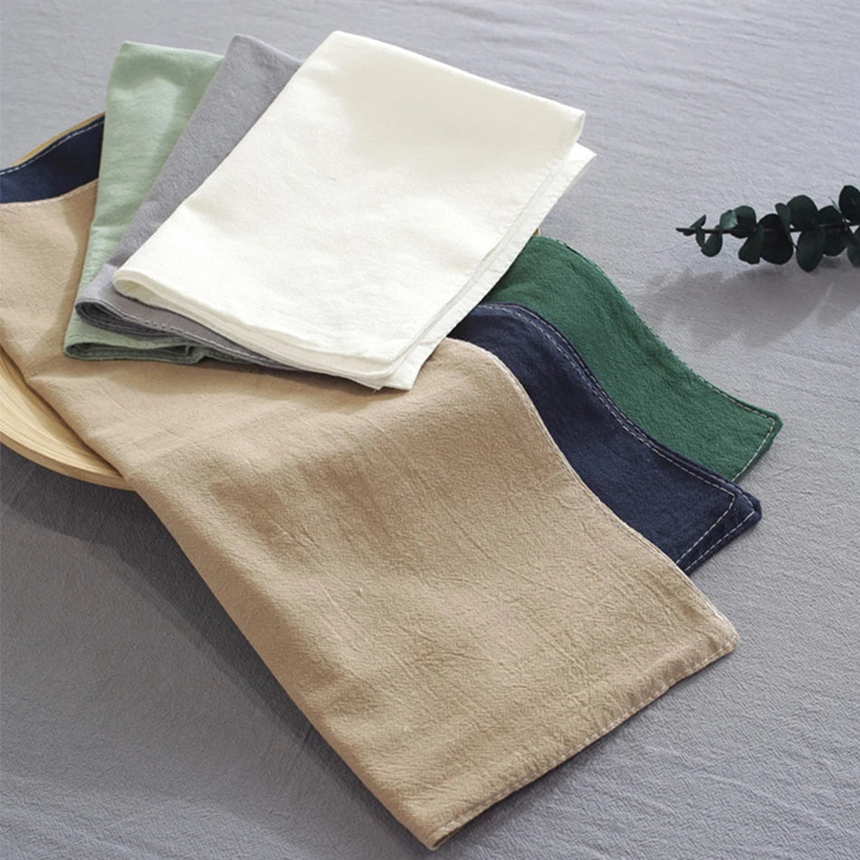 4PCS Solid Color Cotton Napkins,Non-Slip Heat Insulation Placemat,Coffee Tea Dinner Table Mat,Handmade Coaster,Washable Doily