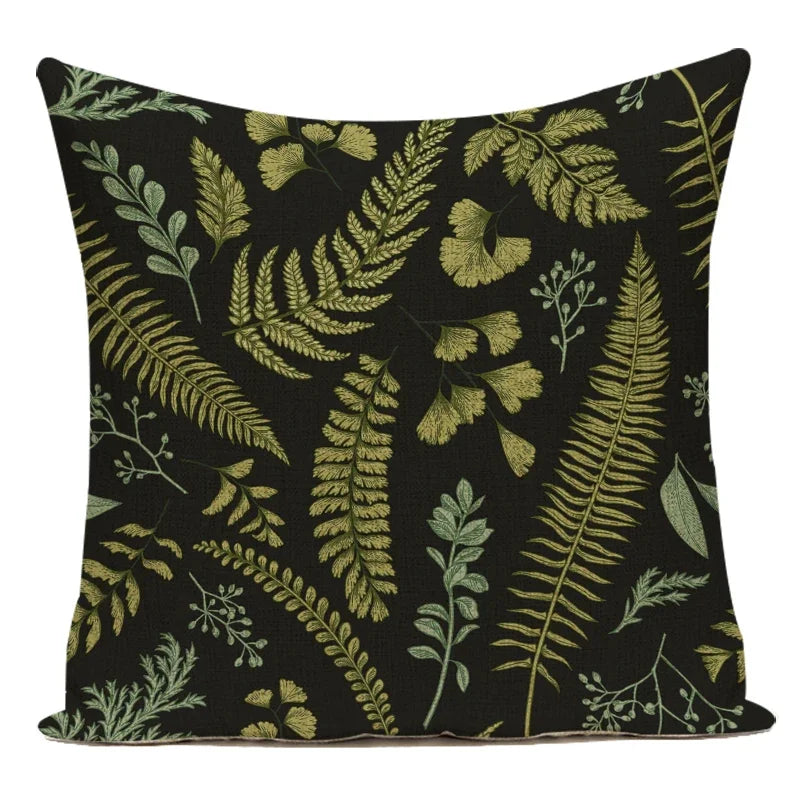 Decorative Throw Pillows Farmhouse Home Decor Tropical Green Plant Leaf Pillow Cover Cushion Cover for Living Room Almofadas