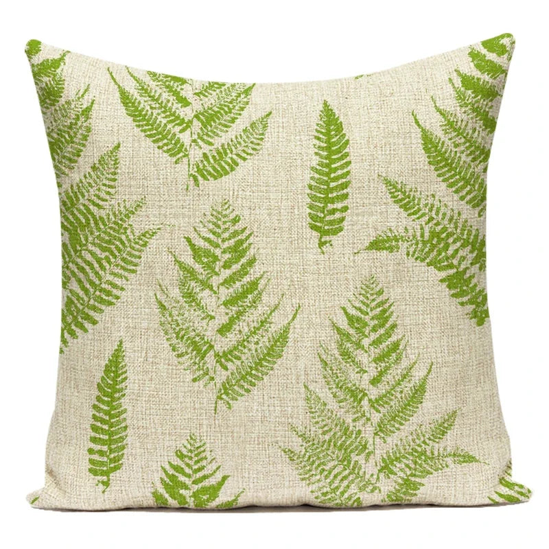 Decorative Throw Pillows Farmhouse Home Decor Tropical Green Plant Leaf Pillow Cover Cushion Cover for Living Room Almofadas