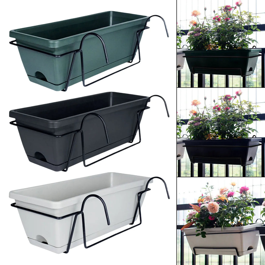 Hanging Planter for Balcony Railing Plant Basket Fence Planter Home Decor Window Box Planter Flower Pot for Garden Deck Yard