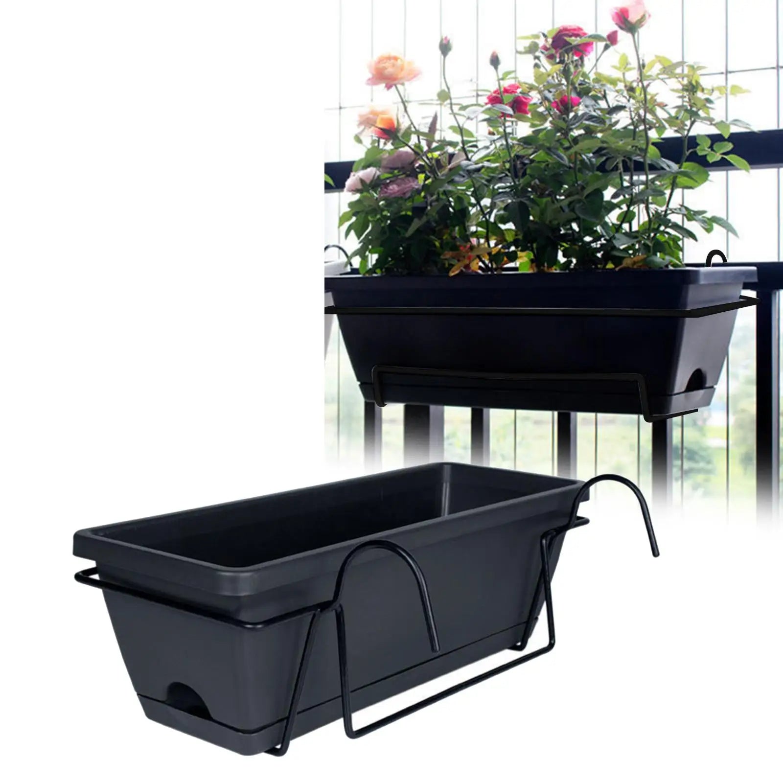 Hanging Planter for Balcony Railing Plant Basket Fence Planter Home Decor Window Box Planter Flower Pot for Garden Deck Yard