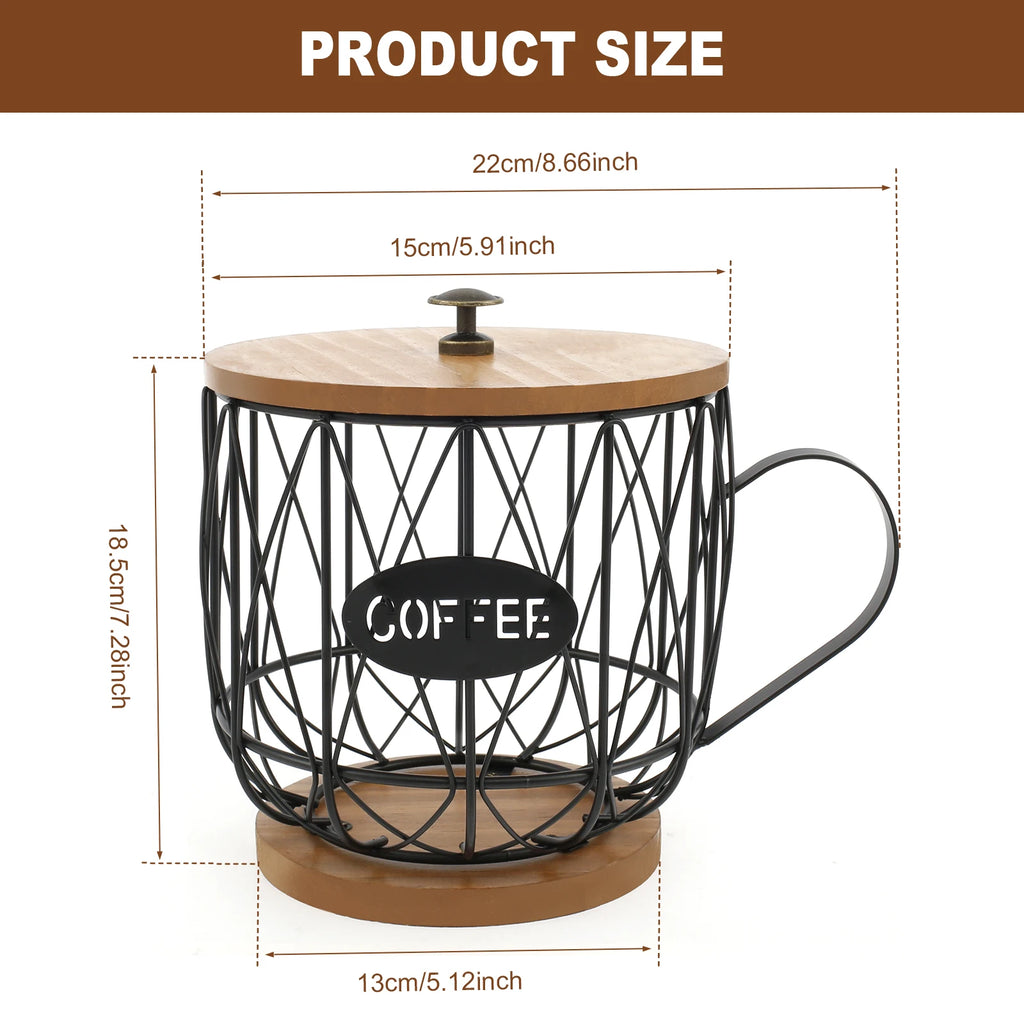 Coffee Pod Holder Iron Coffee Capsule Holder Hollow Coffee Pod Storage Kitchen Countertop Organizer Waterproof Base Baskets
