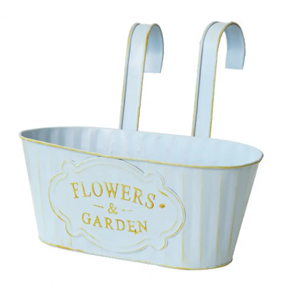 Over Fence Planters Metal Hanging Flower Pots Railing Fence Planters with Detachable Hooks for Garden Fence Home Balcony Terrace