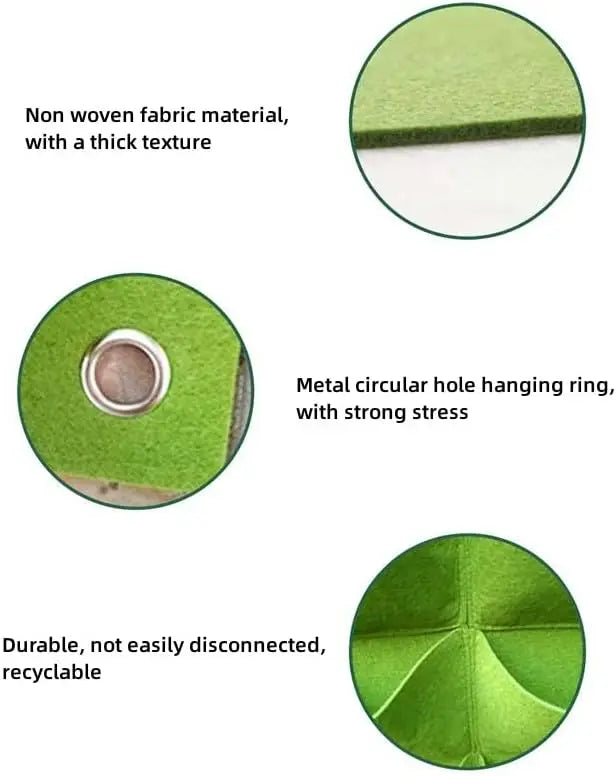 Plant growth bag， Felt Vertical Wall Planter Outdoor Herb Vegetable Hanging Garden  Plant Holder for Railing, Balcony, Fence