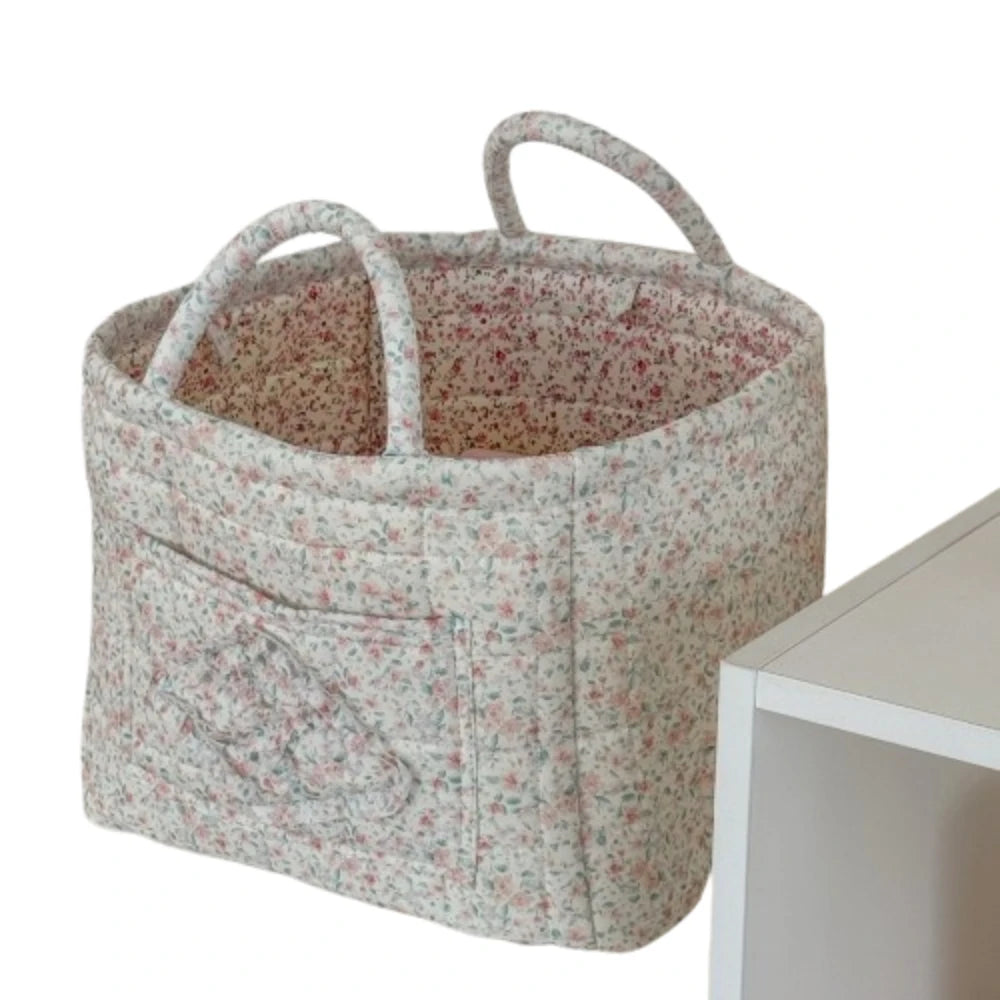 Pastoral Style Fabric Storage Baskets Large Capacity INS Foldable Laundry Hampers Stackable Organizing Frame Storage Bin