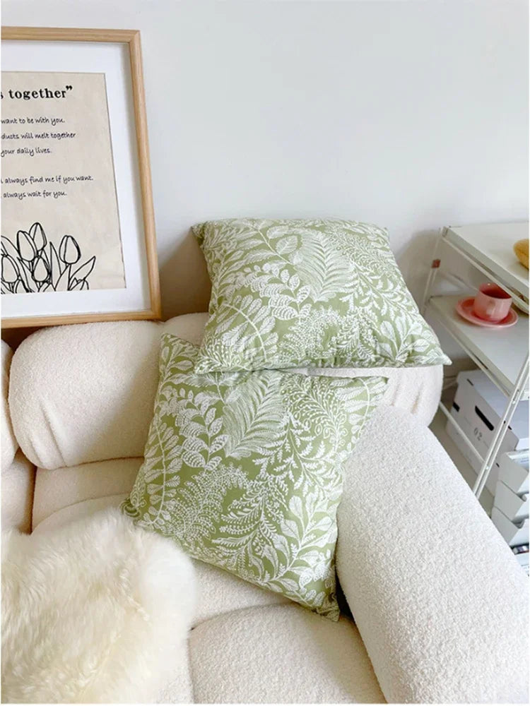 Green Plants Nordic Throw Pillow Case Love Seat Simple Light Luxury Home Bed Headrest Cover Summer Fresh Dining Room Sofa Decor