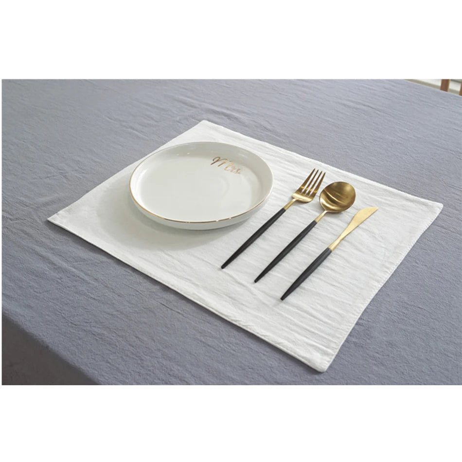 4PCS Solid Color Cotton Napkins,Non-Slip Heat Insulation Placemat,Coffee Tea Dinner Table Mat,Handmade Coaster,Washable Doily