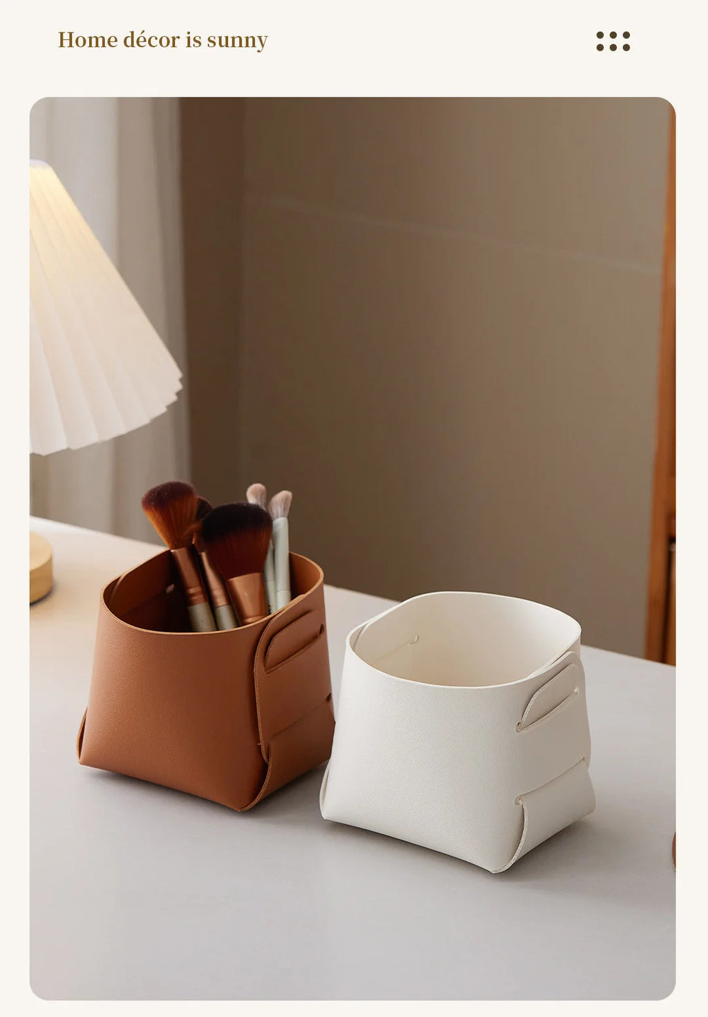 Storage Box Creative PU Leather Desktop Decorate Jewelry Keys Display Tray Makeup Organizer Container Books Plants Holder Nordic