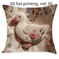 Cartoon Easter Pillow Cover 2D Flat Easter Theme Throw Pillow Cover Animal Print Skin Friendly Bunny Cushion Cover Bedroom