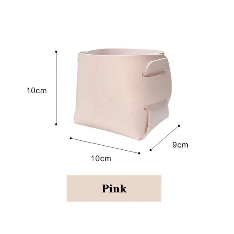 Storage Box Creative PU Leather Desktop Decorate Jewelry Keys Display Tray Makeup Organizer Container Books Plants Holder Nordic