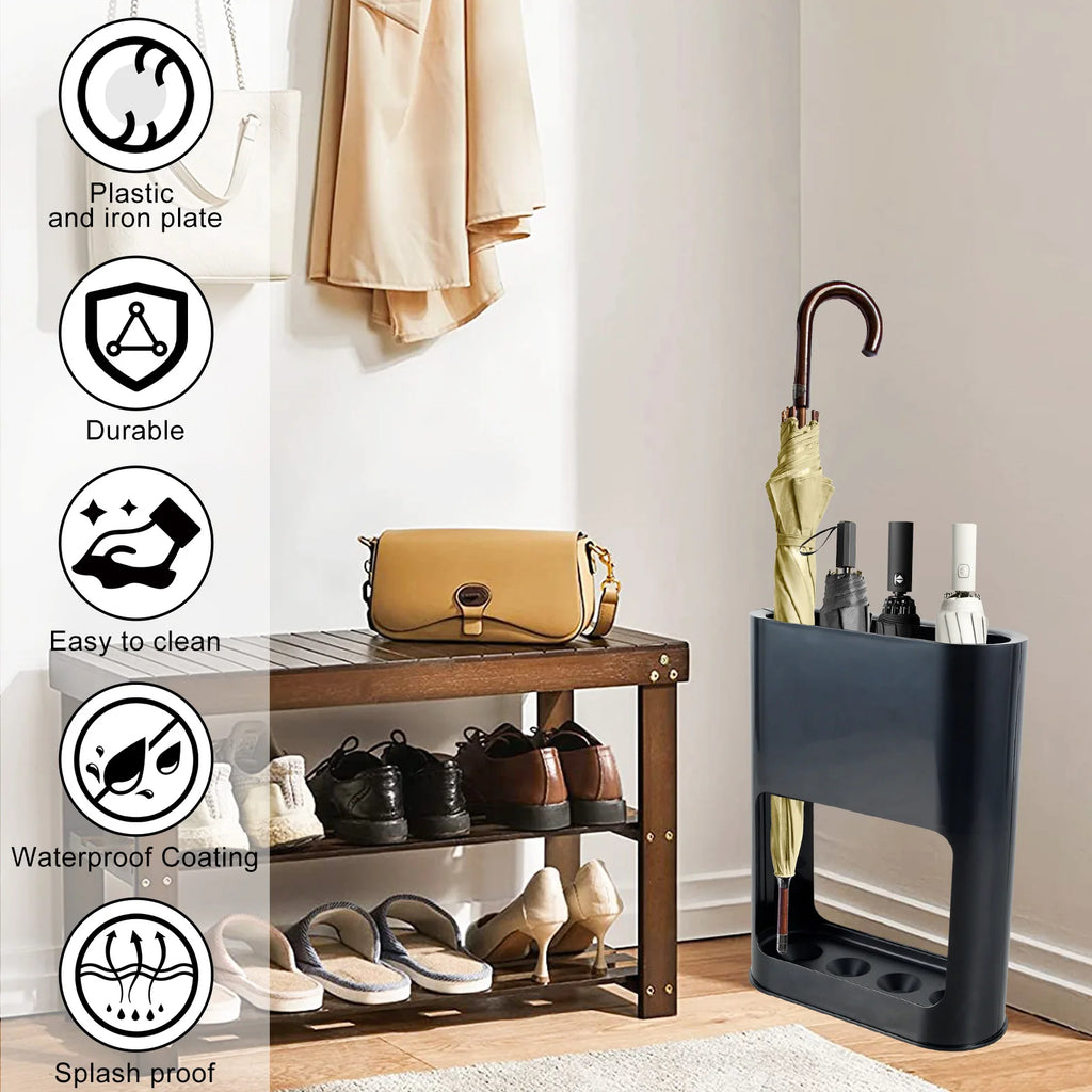 Umbrella Stand Rack Fits 4 Umbrellas Holder with Heavy Duty Metal Iron Panel Umbrella Stands with Non-Slip Soft Cushion