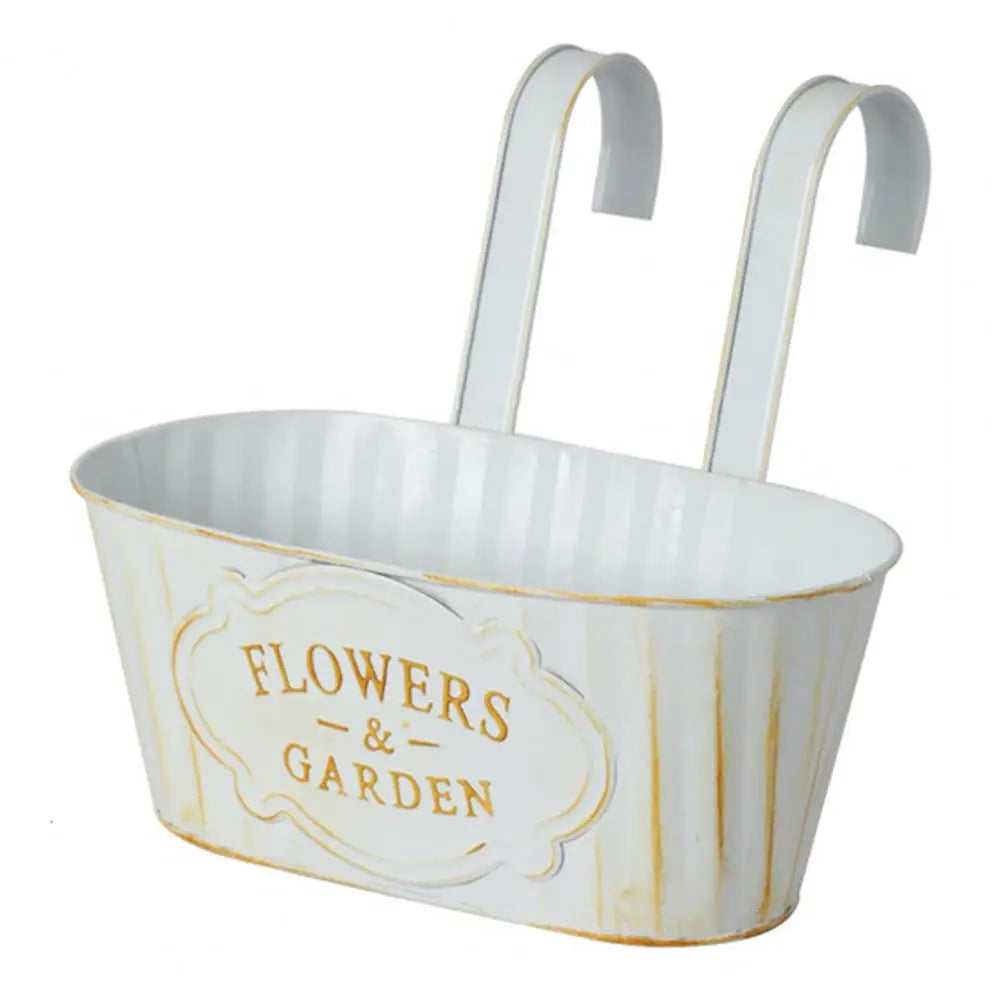 Over Fence Planters Metal Hanging Flower Pots Railing Fence Planters with Detachable Hooks for Garden Fence Home Balcony Terrace