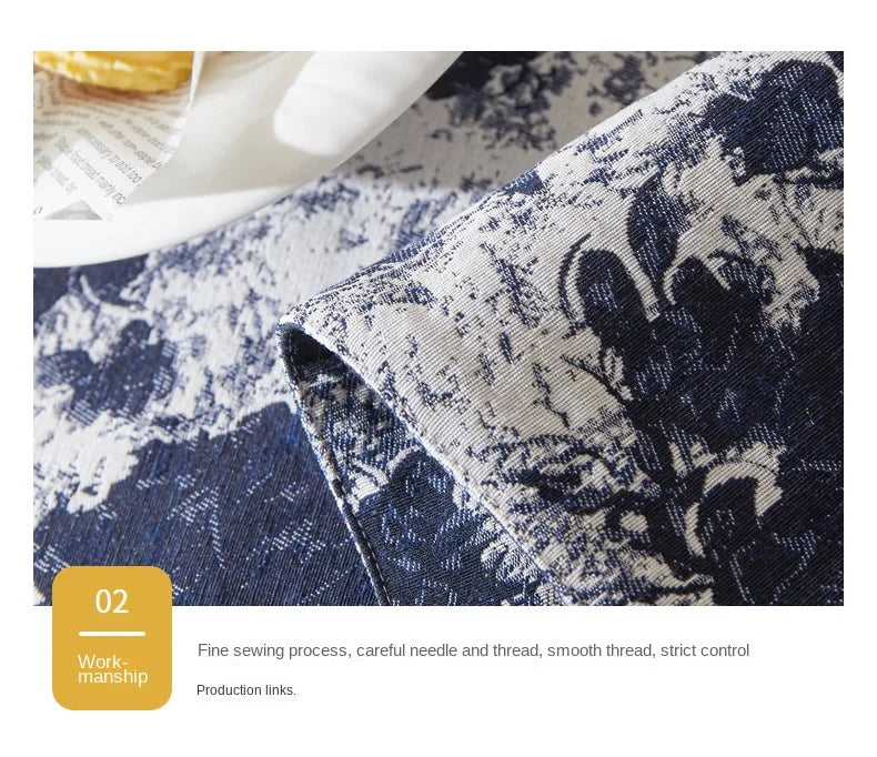 Nordic Jacquard Decoration Placemats Double-Sided Printed Floral Pattern Cutlery Mats Home Decor Dining Table Coffee Table Mats