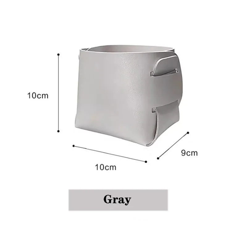 Storage Box Creative PU Leather Desktop Decorate Jewelry Keys Display Tray Makeup Organizer Container Books Plants Holder Nordic