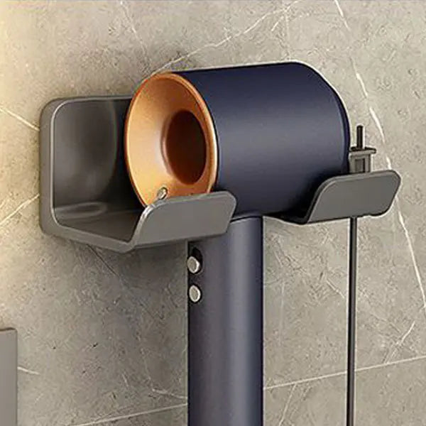 Multi-functional Bathroom Rack with Hair Dryer Slot and Storage Baskets
