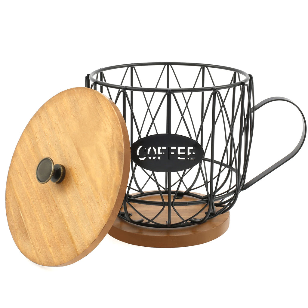 Coffee Pod Holder Iron Coffee Capsule Holder Hollow Coffee Pod Storage Kitchen Countertop Organizer Waterproof Base Baskets