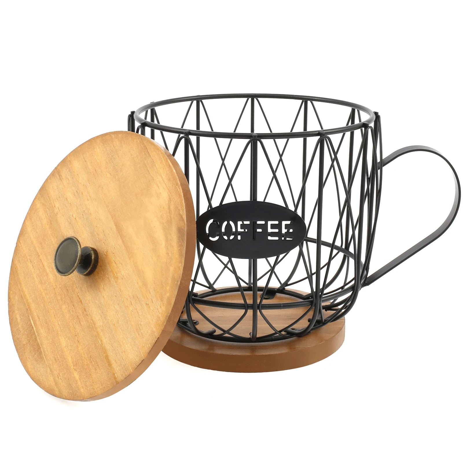 Coffee Pod Holder Iron Coffee Capsule Holder Hollow Coffee Pod Storage Kitchen Countertop Organizer Waterproof Base Baskets