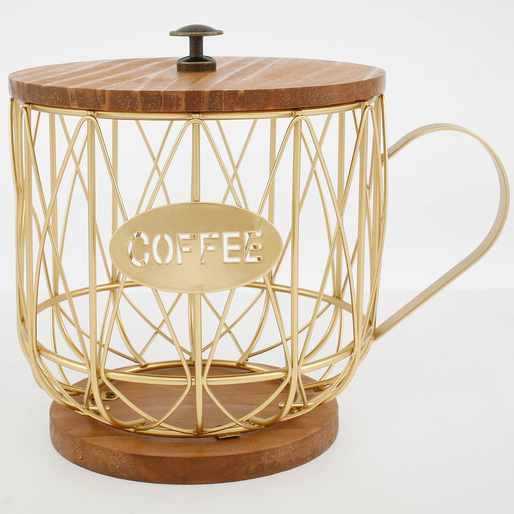 Coffee Pod Holder Iron Coffee Capsule Holder Hollow Coffee Pod Storage Kitchen Countertop Organizer Waterproof Base Baskets