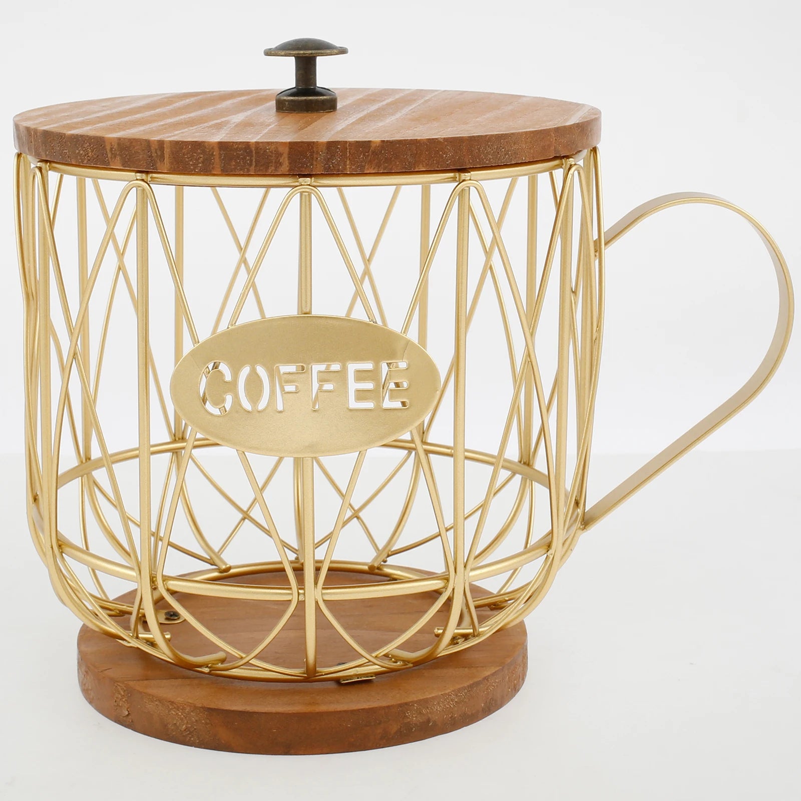 Coffee Pod Holder Iron Coffee Capsule Holder Hollow Coffee Pod Storage Kitchen Countertop Organizer Waterproof Base Baskets