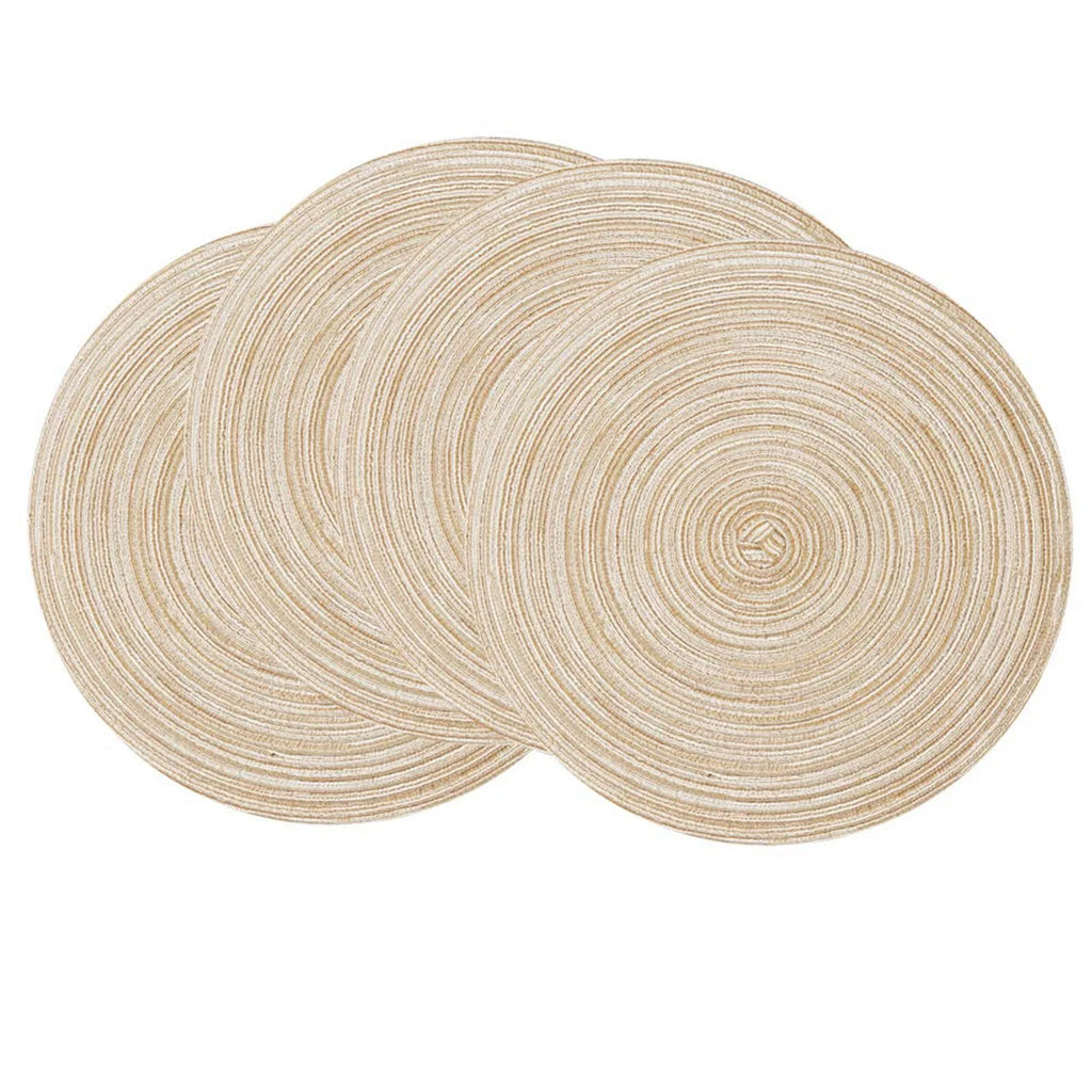 Round Braided Placemat Set of 6 Washable Round Placemats for Kitchen Table Round Table Mats for Party BBQ Christmas Everyday Use