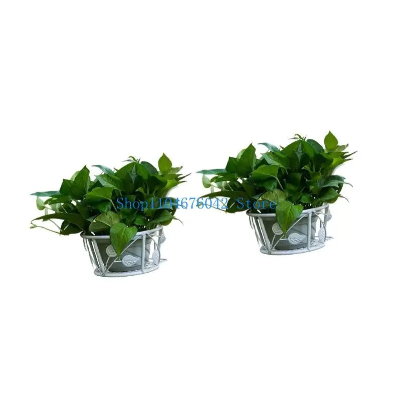 Modern Iron Hanging Planter Rack For Balcony Indoor Outdoor Gardening Storage