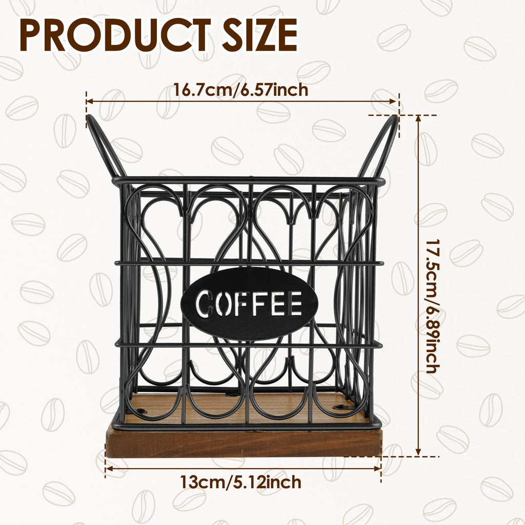 Coffee Pod Holder Iron Coffee Capsule Holder Hollow Coffee Pod Storage Kitchen Countertop Organizer Waterproof Base Baskets