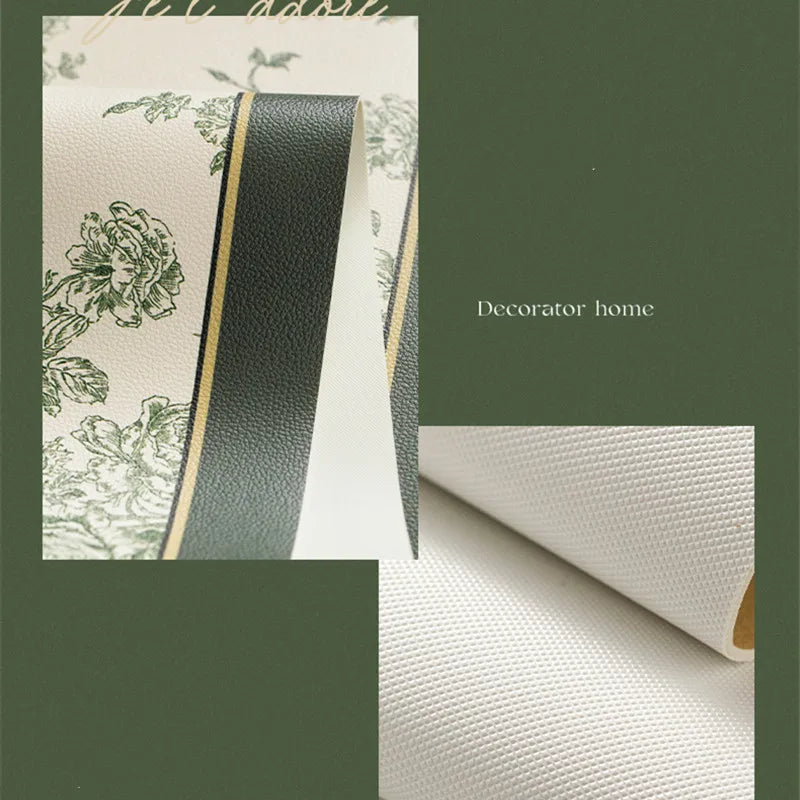 French Leather Placemats for Dining Table,Non-Slip Place Mats,Home Kitchen,Waterproof,Heat Resistant,Insulation Protector,Green