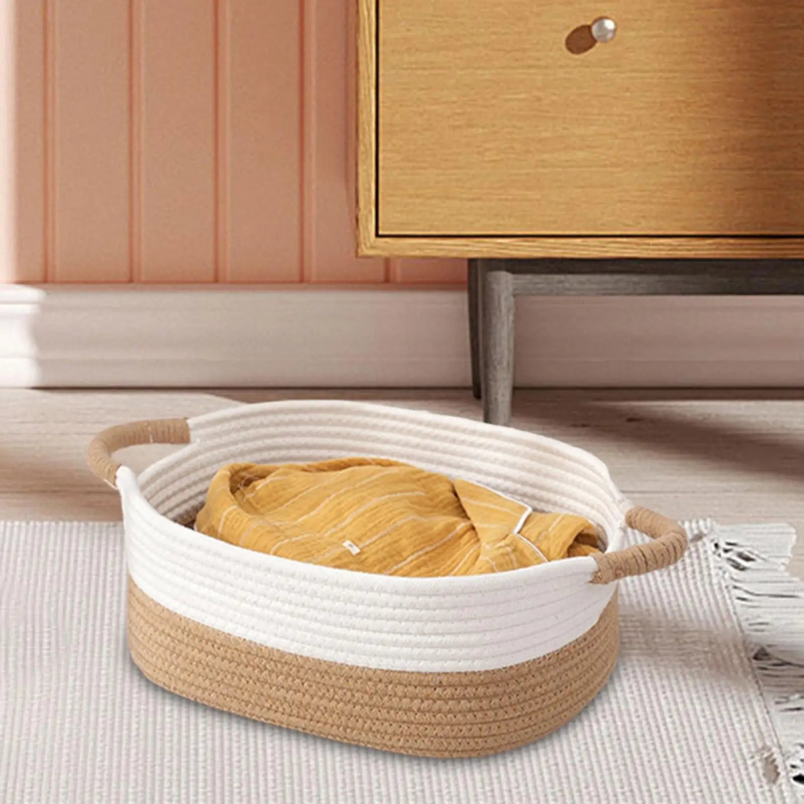 Rope Woven Baskets for Organizing Storage Basket Basket Sturdy Gift Basket Empty for Living Room Office Tabletop Home
