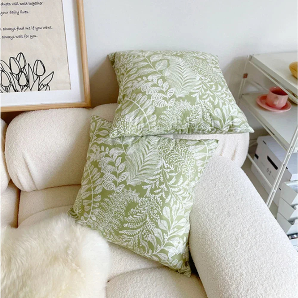 Green Plants Nordic Throw Pillow Case Love Seat Simple Light Luxury Home Bed Headrest Cover Summer Fresh Dining Room Sofa Decor