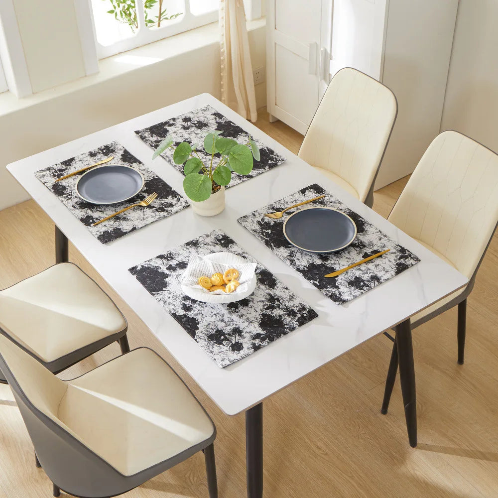 Nordic Jacquard Decoration Placemats Double-Sided Printed Floral Pattern Cutlery Mats Home Decor Dining Table Coffee Table Mats