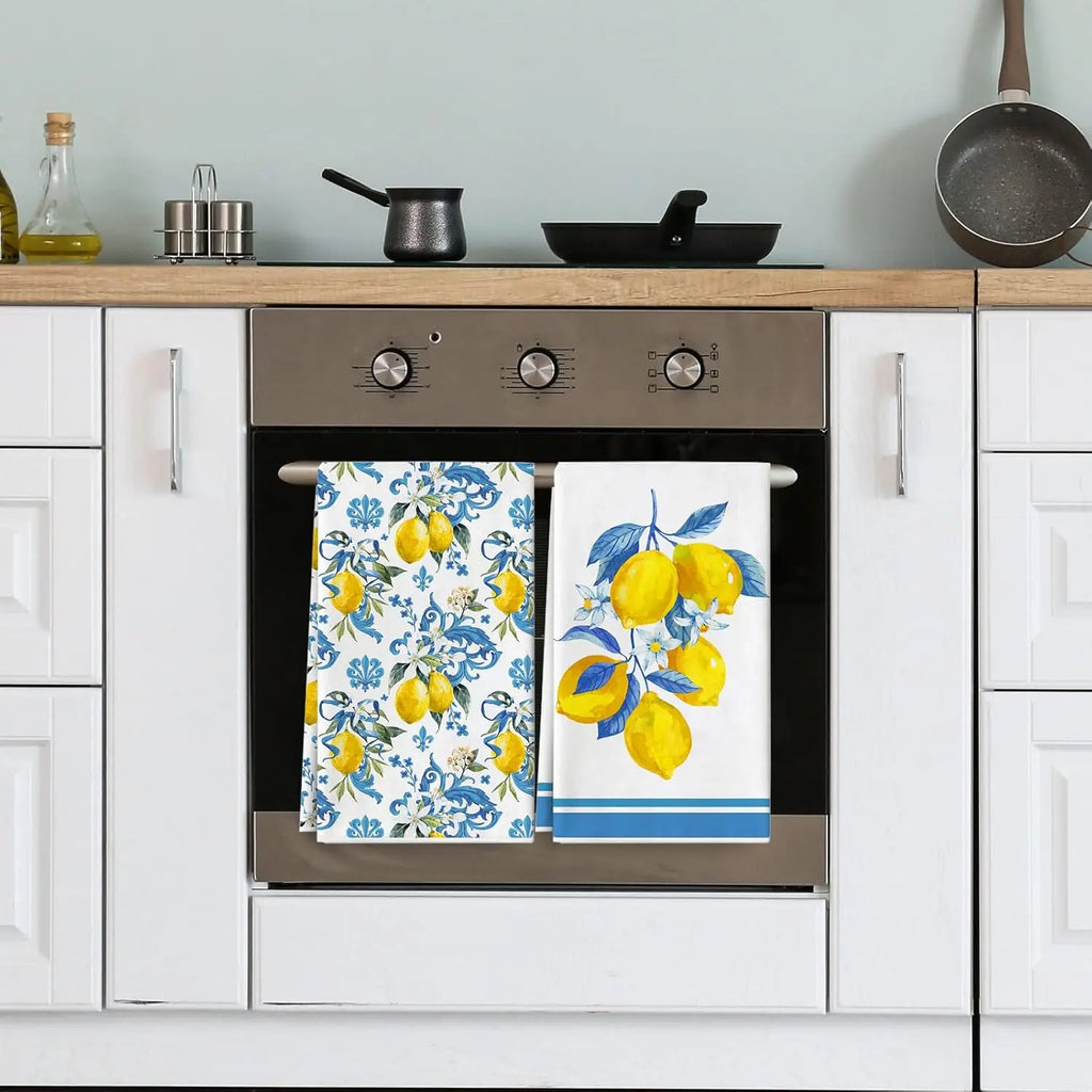 2-pack lemon tea napkins 40 * 60cm flat, comfortable, and stain resistant, suitable for dining table use