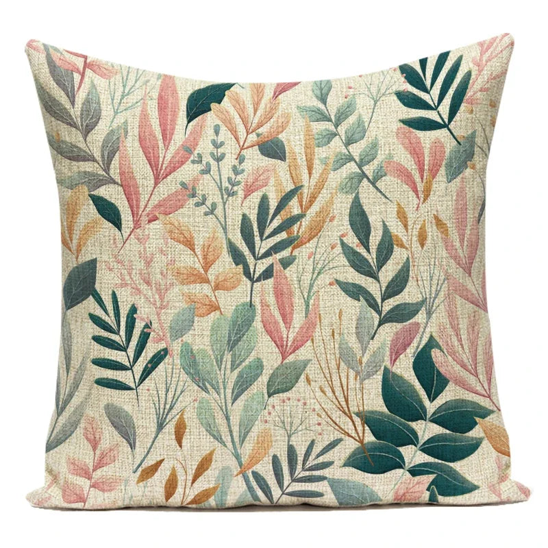 Decorative Throw Pillows Farmhouse Home Decor Tropical Green Plant Leaf Pillow Cover Cushion Cover for Living Room Almofadas