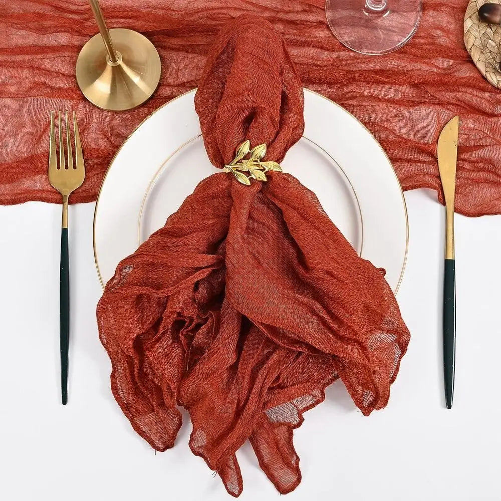 Party Supply Table Decoration Gauze Napkin Reusable Soft Cotton Napkin Thin Vintage Placemats Wedding