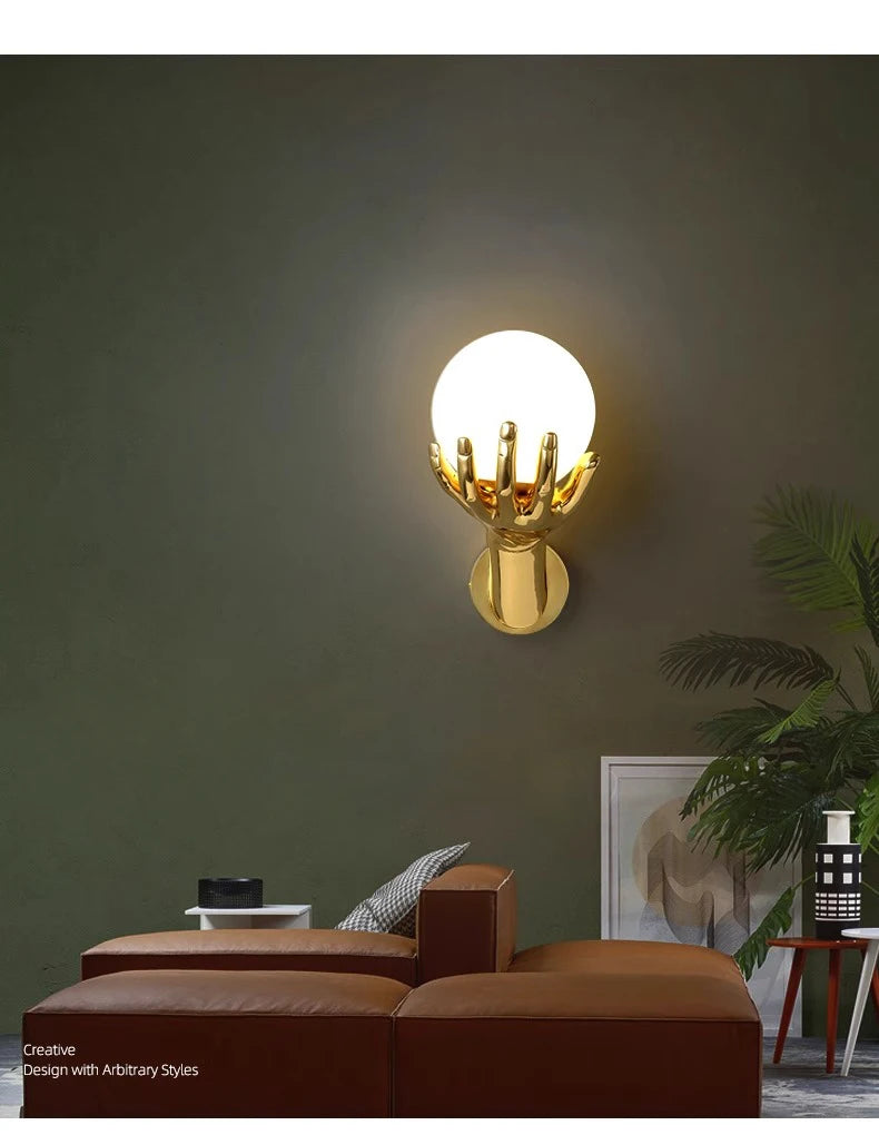 Indoor LED wall lamp creative decoration for living room 110V220V study corridor modern resin glass bedside wall lights