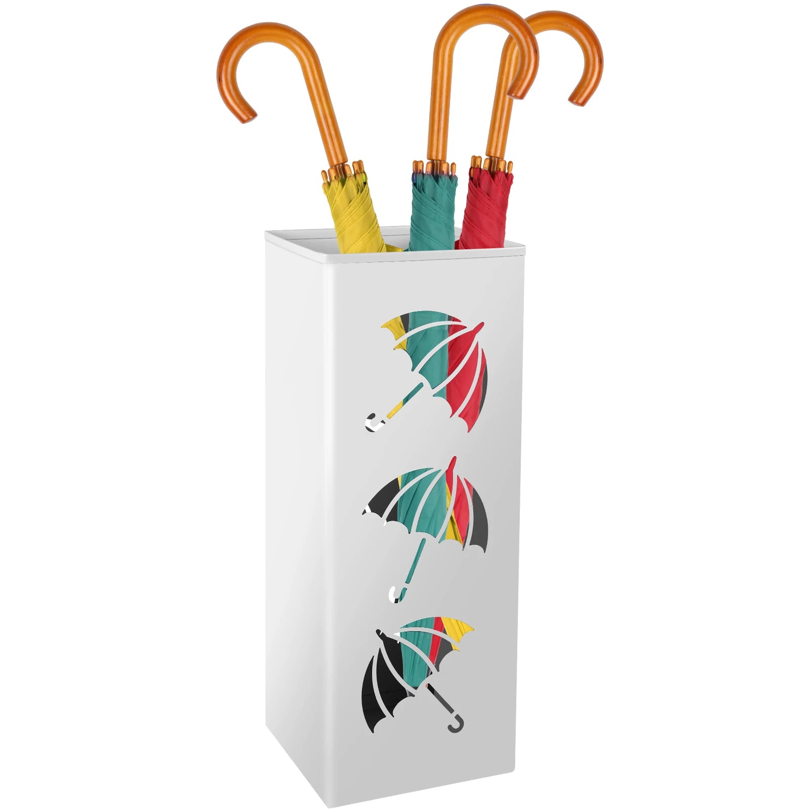 New Umbrella Holder Metal Hollow Out Stand Storage Bucket Freestanding Round Bin Waterproof Walking Sticks Rack