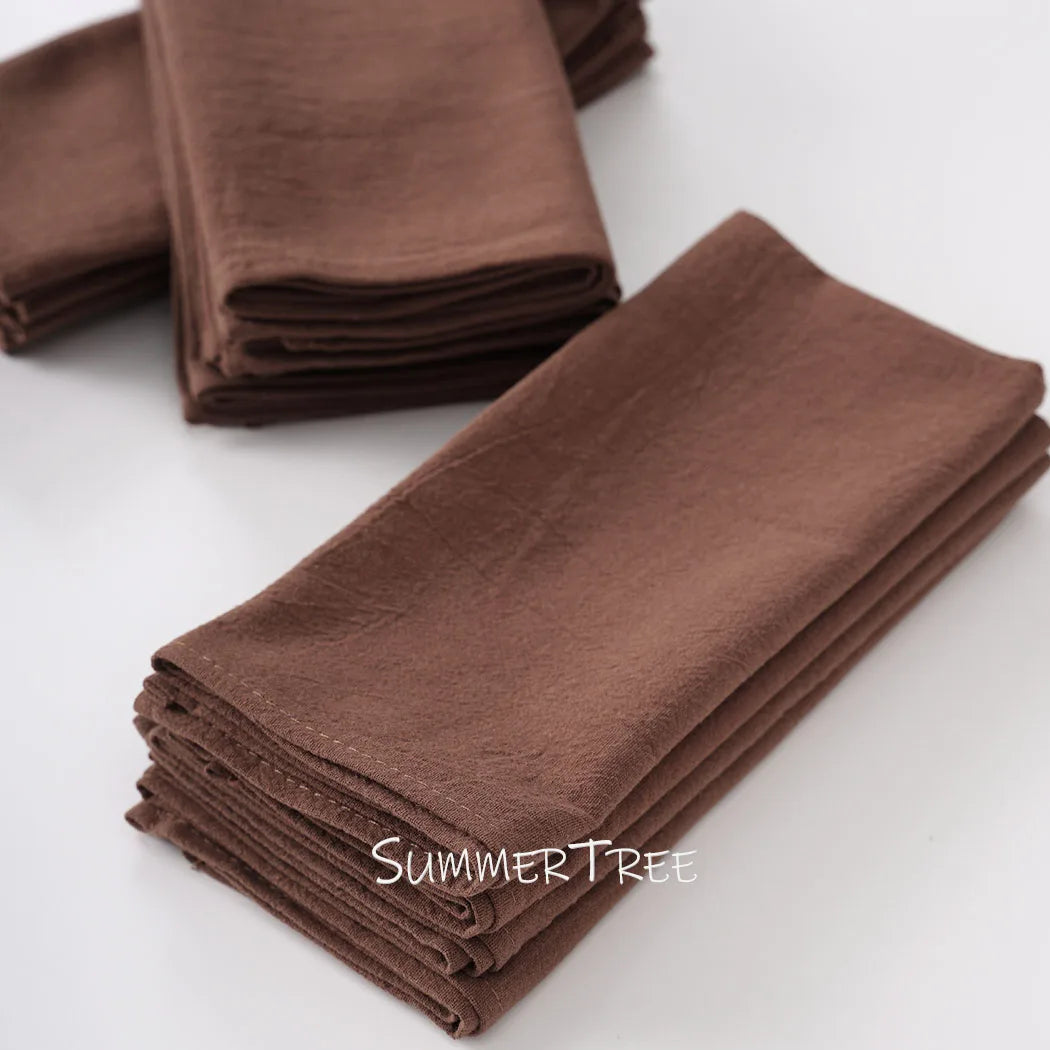50pcs Plain Cloth Napkins 40x40cm Washable Cotton Table Napkin Place Mats for Wedding Party Home Dining Decoration Wholesale