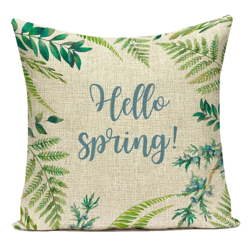Decorative Throw Pillows Farmhouse Home Decor Tropical Green Plant Leaf Pillow Cover Cushion Cover for Living Room Almofadas
